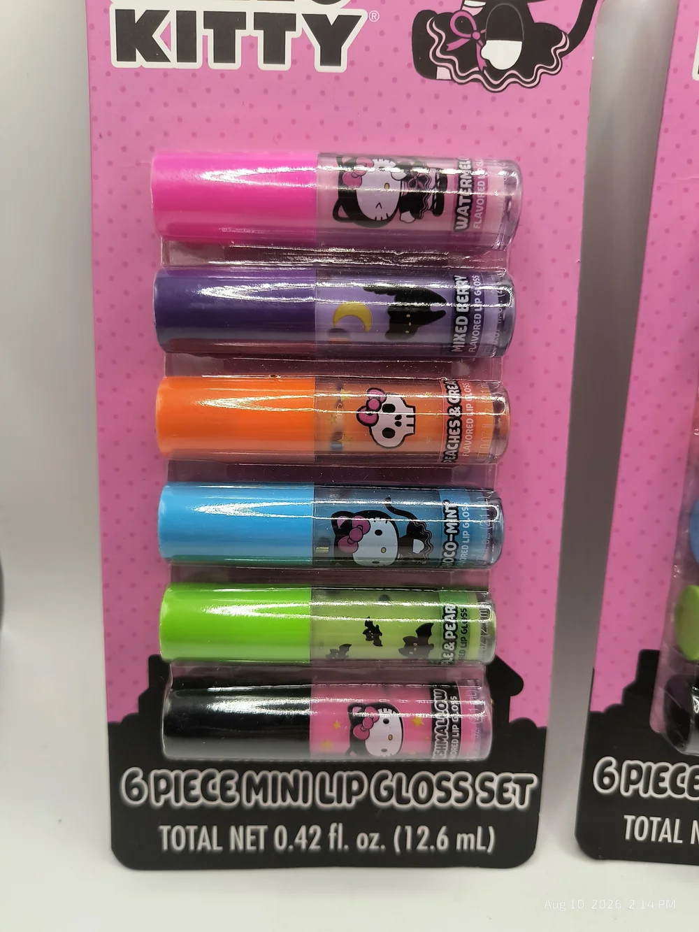 Hello Kitty 6-Piece Mini Lip Gloss Set - Halloween Lip Gloss BNIP Lot Of 2